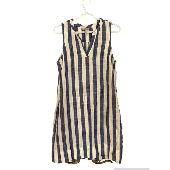 Tristan white and grey linen dress, site S - Picture 2 of 8